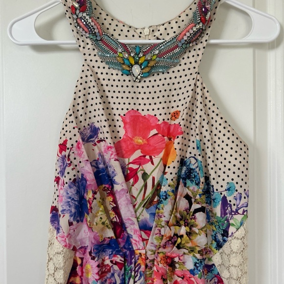 Anthropologie RANNA GILL size 2  Arnala Beaded Neck mix floral maxi dress - Picture 8 of 11